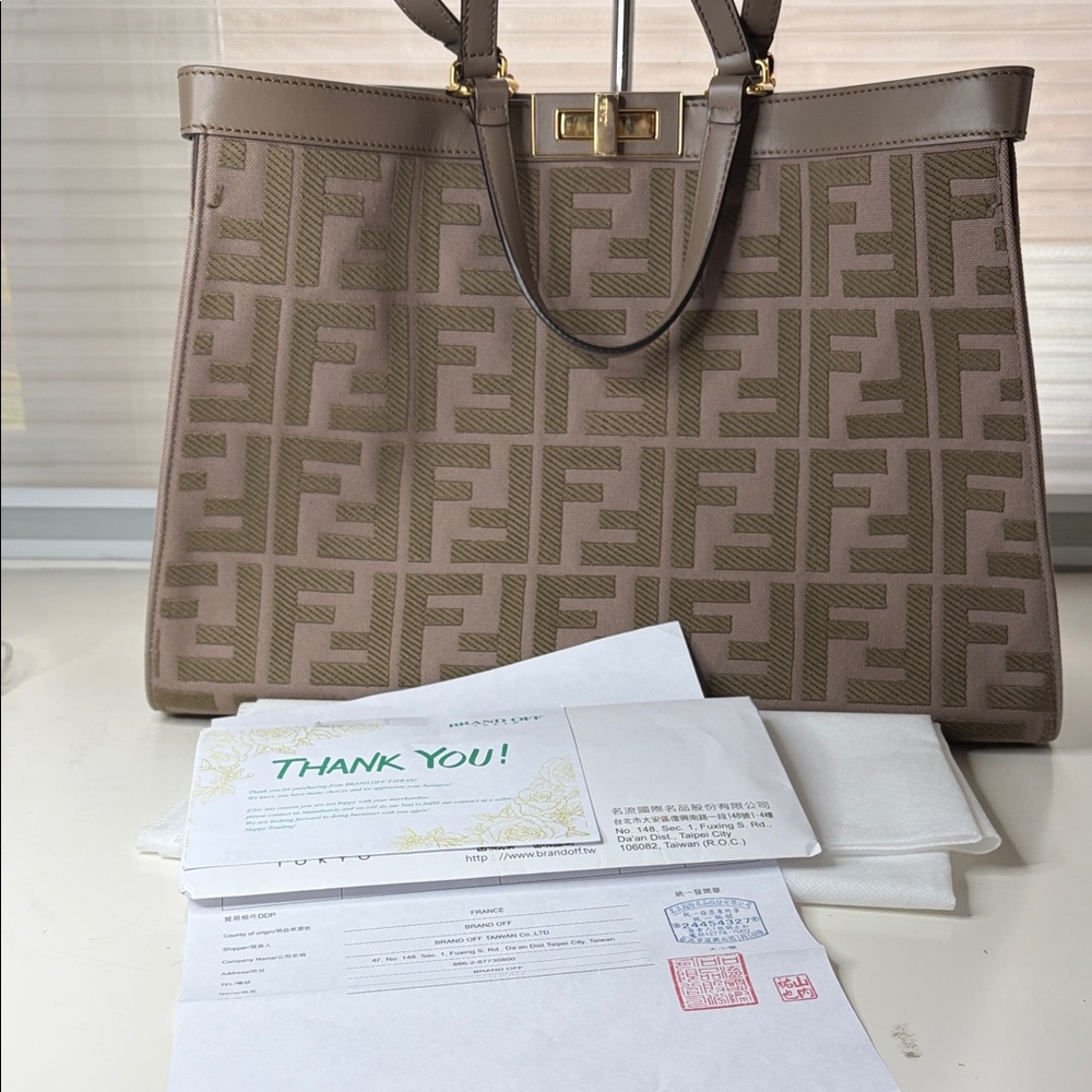 Fendi X tote canvas Logo Tote